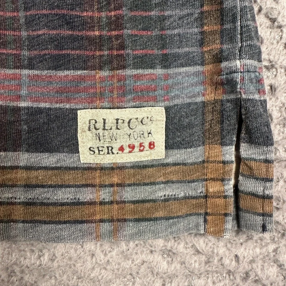 Polo Ralph Lauren‎ Shirt Medium Plaid RLPC NEW YORK Logo Polo Custom FIt